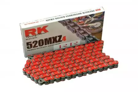Задвижваща верига RK 520 MXZ4 118 отворена със закопчалка червена - RT520MXZ4-118-CL