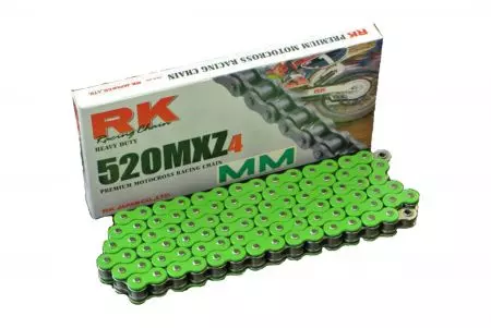 Chaîne d'entraînement RK 520 MXZ4 110 ouverte avec fermoir vert - GN520MXZ4-110-CL