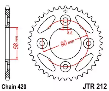 Задно зъбно колело JT JTR212.35, 35z размер 420 - JTR212.35