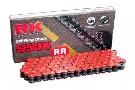 Hnací řetěz RK RT525GXW 114 otevřený se šroubem červený - RT525GXW-114-CLF