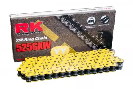 Hnací řetěz RK GE525GXW 110 otevřený se šroubem žlutý - GE525GXW-110-CLF