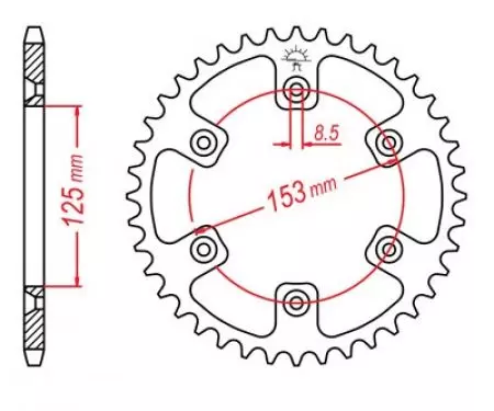 Задно зъбно колело JT JTR210.46, 46z размер 520-2