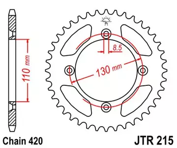 Bakre kedjehjul JT JTR215.55, 55z storlek 420 - JTR215.55