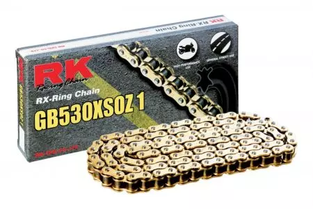 RK 530 XSOZ1 106 RX-Ring atvērtā piedziņas ķēde ar zelta vāciņu - GB530XSOZ1-106-CLF