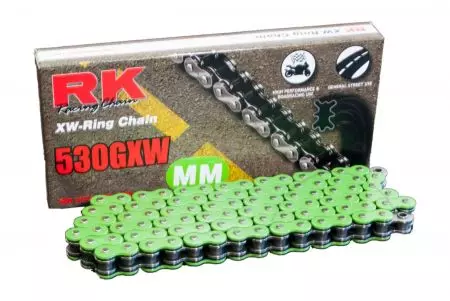 Hajtáslánc RK GN 530 GXW 110 XW-Ring nyitott sapkával, zöld színű - GN530GXW-110-CLF