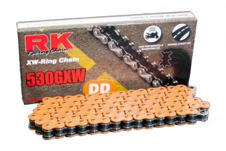 Hajtáslánc RK 530 GXW 104 XW-Ring nyitott csavarral narancssárga színben - OR530GXW-104-CLF