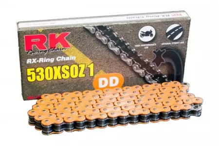 RK 530 XSOZ1 108 RX-Ring atvērtā piedziņas ķēde ar oranžu skrūvi. - OR530XSOZ1-108-CLF