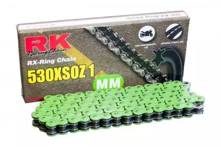 Łańcuch napędowy RK 530 XSOZ1 112 RX-Ring otwarty z zakuwką zielony - GN530XSOZ1-112-CLF