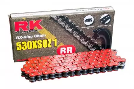 Łańcuch napędowy RK 530 XSOZ1 108 RX-Ring otwarty z zakuwką czerwony - RT530XSOZ1-108-CLF
