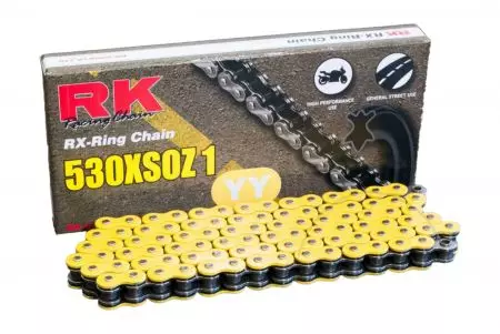 Cadena de transmisión RK 530 XSOZ1 118 RX-Anillo abierto con cordón amarillo - GE530XSOZ1-118-CLF