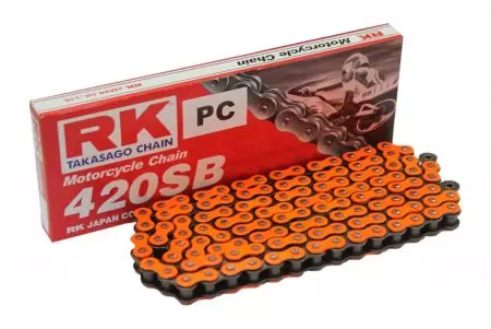 Łańcuch napędowy RK 420 SB 82 otwarty z zapinką pomarańczowy - OR420SB-82-CL