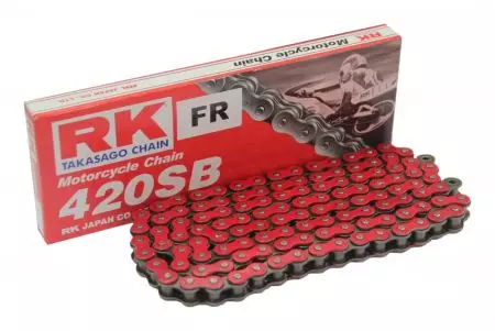 Łańcuch napędowy RK 420 SB 78 otwarty z zapinką czerwony - RT420SB-78-CL