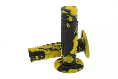 Domino manetki kierownicy enduro cross żółto-czarne zamknięte-1