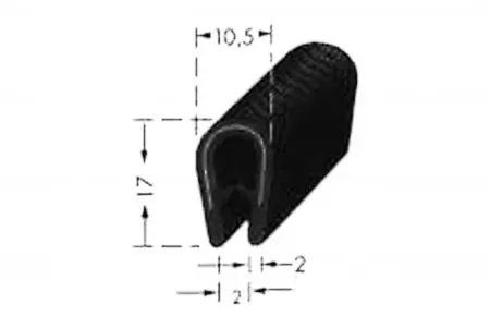 Kedra Kantenschoner 1-4 mm schwarz 1m 17mm-2
