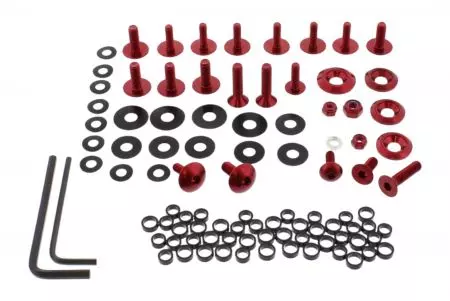 Set di bulloni per carenatura in alluminio Pro Bolt rosso Suzuki GSX-R 600 06-07 - FSU093R