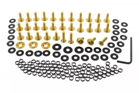 Conjunto de parafusos de carenagem em alumínio Pro Bolt dourados Benelli Tornado 900 Tre 03-14 - FBE100G