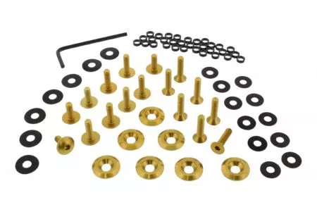 Conjunto de parafusos de carenagem em alumínio dourado Pro Bolt Ducati 888 Strada 91-93 - FDU037G