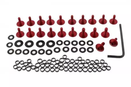 Conjunto de parafusos de carenagem em alumínio Pro Bolt vermelho Aprilia RS 250 95-97 - FOAP40R