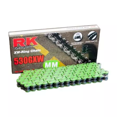 Łańcuch napędowy RK 530 GXW 1 ogniwo zielony - GN530GXW-1-CLF