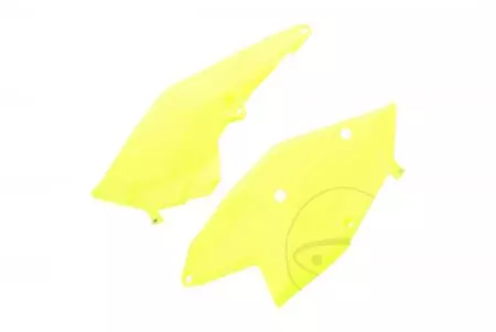 Uppsättning sidoskydd i plast Polisport gult fluorescerande-1