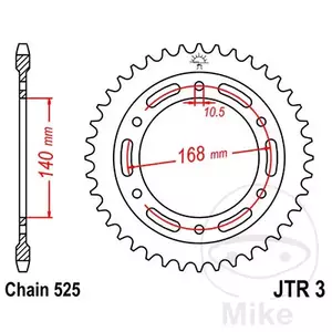 Kettenrad hinten Stahl JT JTR3.47, 47 Zähne Teilung 525