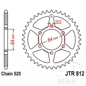 Čelični stražnji lančanik JT JTR812.41, 41z, veličina 525 - JTR812.41