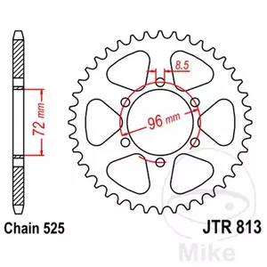 Čelični stražnji lančanik JT JTR813.39, 39z, veličina 525 - JTR813.39
