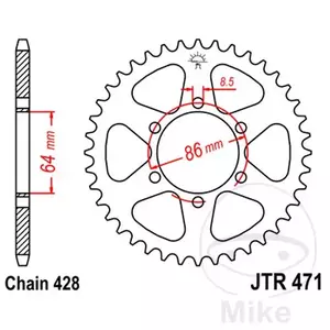 Čelični stražnji lančanik JT JTR471.50, 50z, veličina 428 - JTR471.50