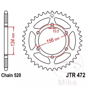 JT bakre kedjehjul JTR472.40, 40z storlek 520 - JTR472.40