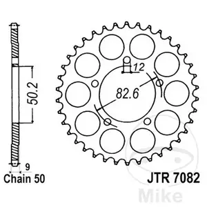 JT bakre kedjehjul JTR7082.48, 48z storlek 530 - JTR7082.48