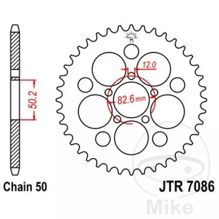 Kettenrad hinten Stahl JT JTR7086.48, 48 Zähne Teilung 530-2