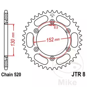 Задно зъбно колело JT JTR8.48, 48z размер 520 - JTR8.48
