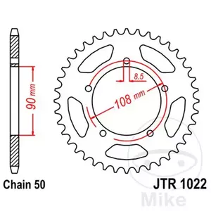 Задно зъбно колело JT JTR1022.38, 38z размер 530 - JTR1022.38