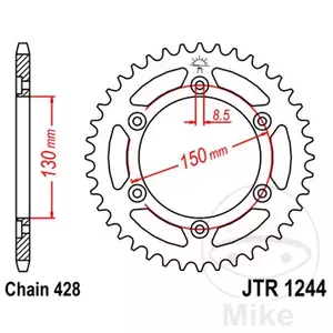 JT задно стоманено зъбно колело JTR1244.52, 52z размер 428 - JTR1244.52