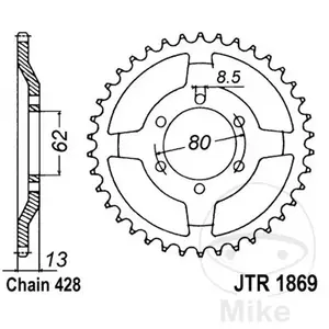 Zadní řetězové kolo JT JTR1869.45, 45z velikost 428 - JTR1869.45