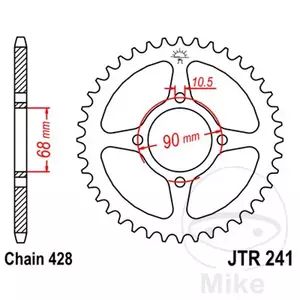 Πίσω γρανάζι JT JTR241.53, 53z μέγεθος 428 - JTR241.53