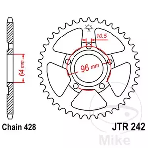 Zębatka tył stalowa JT JTR242.53, 53z rozmiar 428 - JTR242.53