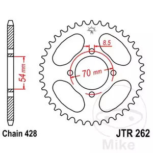 Zębatka tył stalowa JT JTR262.40, 40z rozmiar 428 - JTR262.40