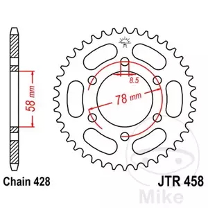 Čelični stražnji lančanik JT JTR458.37, 37z, veličina 428 - JTR458.37