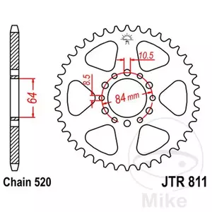 Задно зъбно колело JT JTR811.45, 45z, размер 520