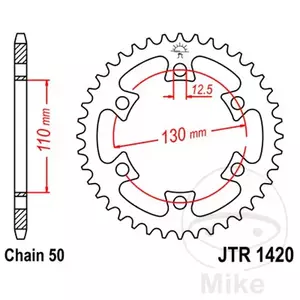 Čelični stražnji lančanik JT JTR1420.40, 40z, veličina 530 - JTR1420.40