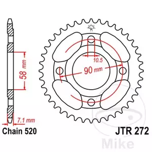 Piñón trasero JT JTR272.31, 31z tamaño 520 - JTR272.31
