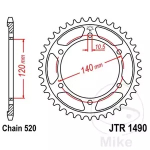 JT zadní ocelové řetězové kolo JTR1490.45, 45z velikost 520-1