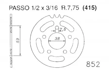 Esjot 20-0852-40 40Z stražnji lančanik veličina 415 - 20-0852-40