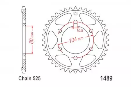 Задно зъбно колело Esjot 50-29018-44 44Z размер 525 - 50-29018-44