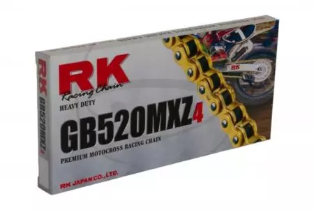 Hnací řetěz RK 520 MXZ4 114 otevřený se zlatou sponou - GB520MXZ4-114-CL
