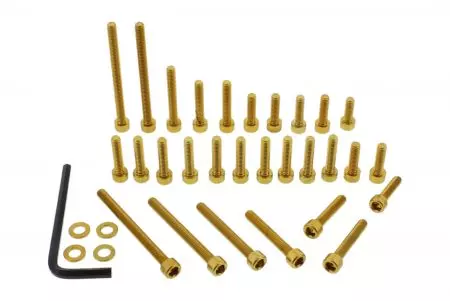 Conjunto de parafusos da tampa do motor em alumínio Pro Bolt dourados ESU096G-1