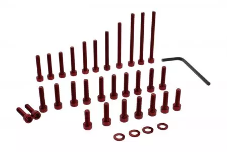 Kit de parafusos da carenagem do motor em alumínio Pro Bolt vermelho ESU096R - ESU096R