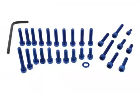 Súprava hliníkových modrých skrutiek krytu motora Pro Bolt EKA231B - EKA231B
