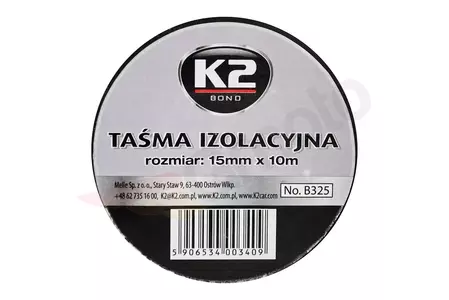 K2 PVC черна изолационна лента 15 mm x 10 m - B325